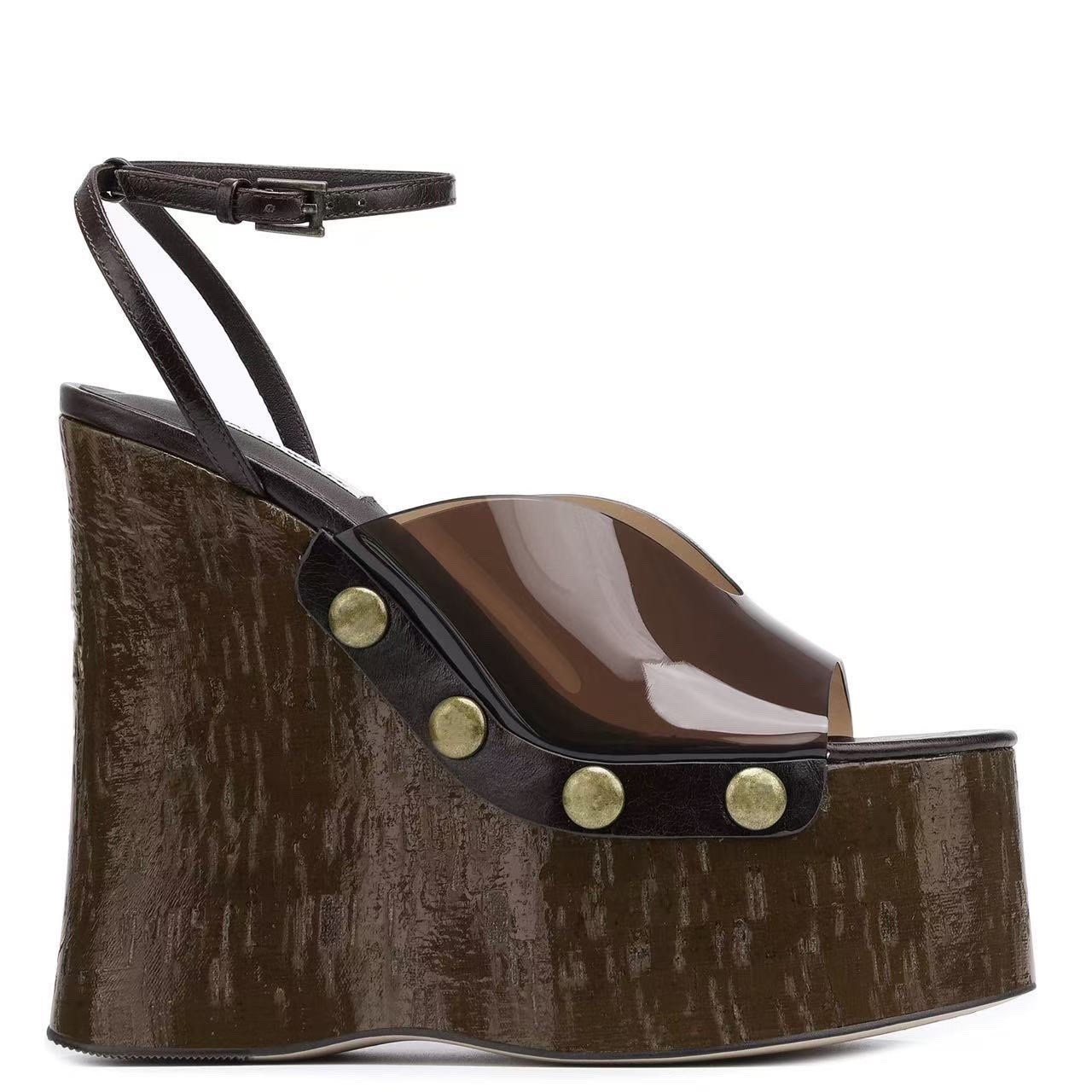 Woodworking Nails - High-heeled 14 cm Thick-heeled Sandals for