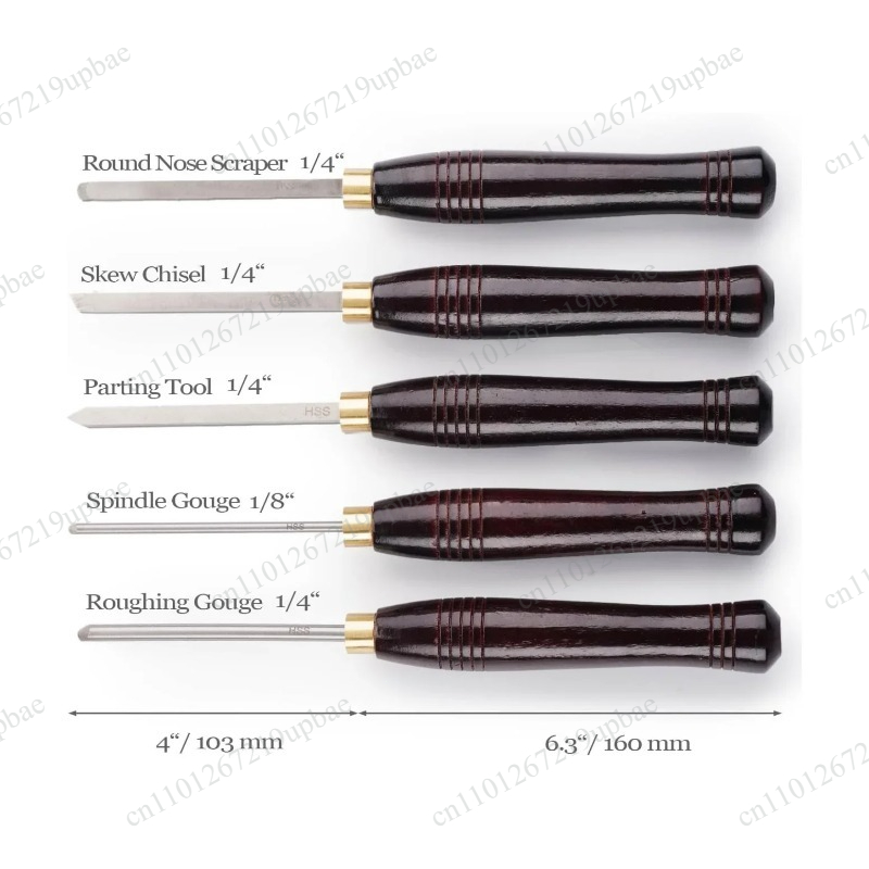 Wood Chisel Set - 5Pcs HSS Lathe Chisel Set High‑Speed