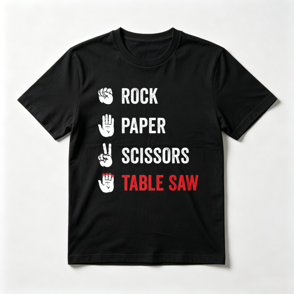 Rock Paper Scissors Table Saw  - Woodworking Jokes recension och pris