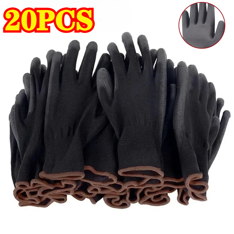 20PCS Black PU Coated Gloves N - Woodworking Gloves recension och pris