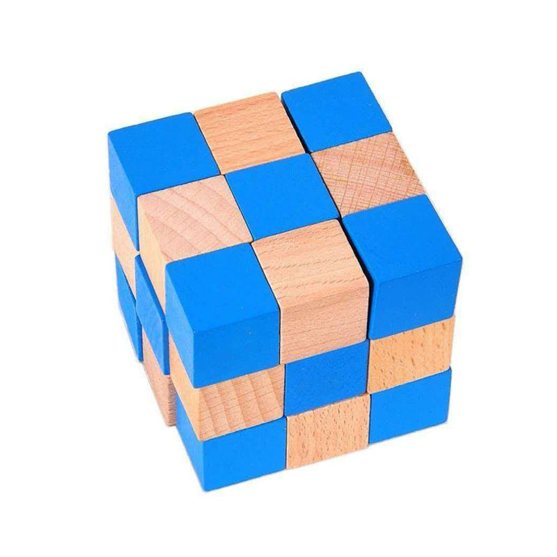 Square Snake Cube Wooden Brain - Woodworking Kids Toys recension och pris