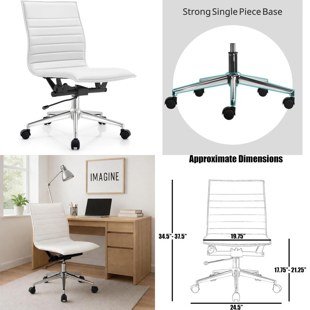 Padded PU Leather Desk Chair w - Woodworking Desk Chair recension och pris