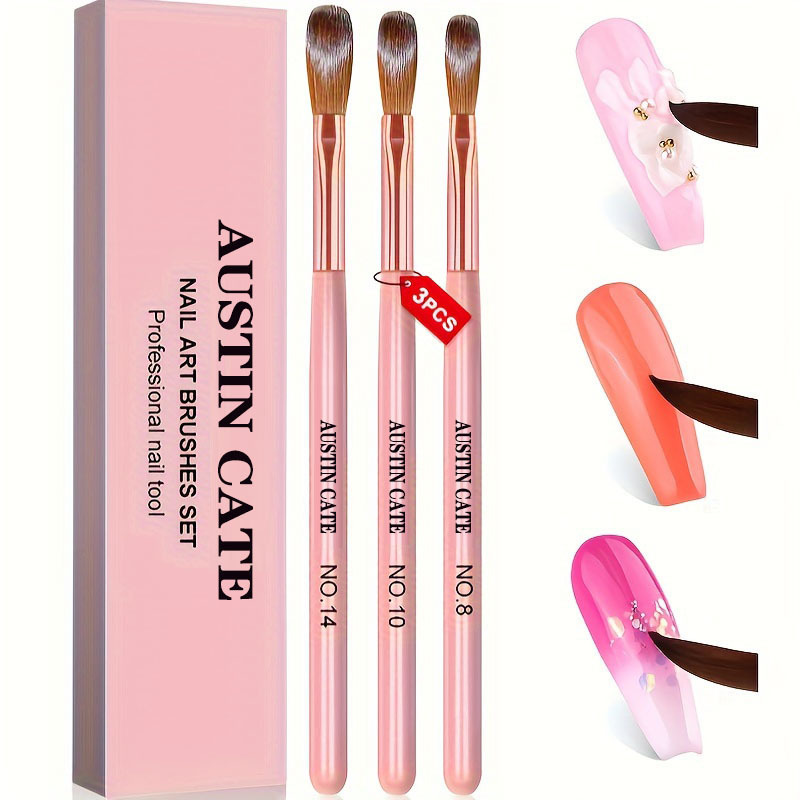 3pcs Kolinsky Acrylic Nail Bru - Wood Chisel Set recension och pris