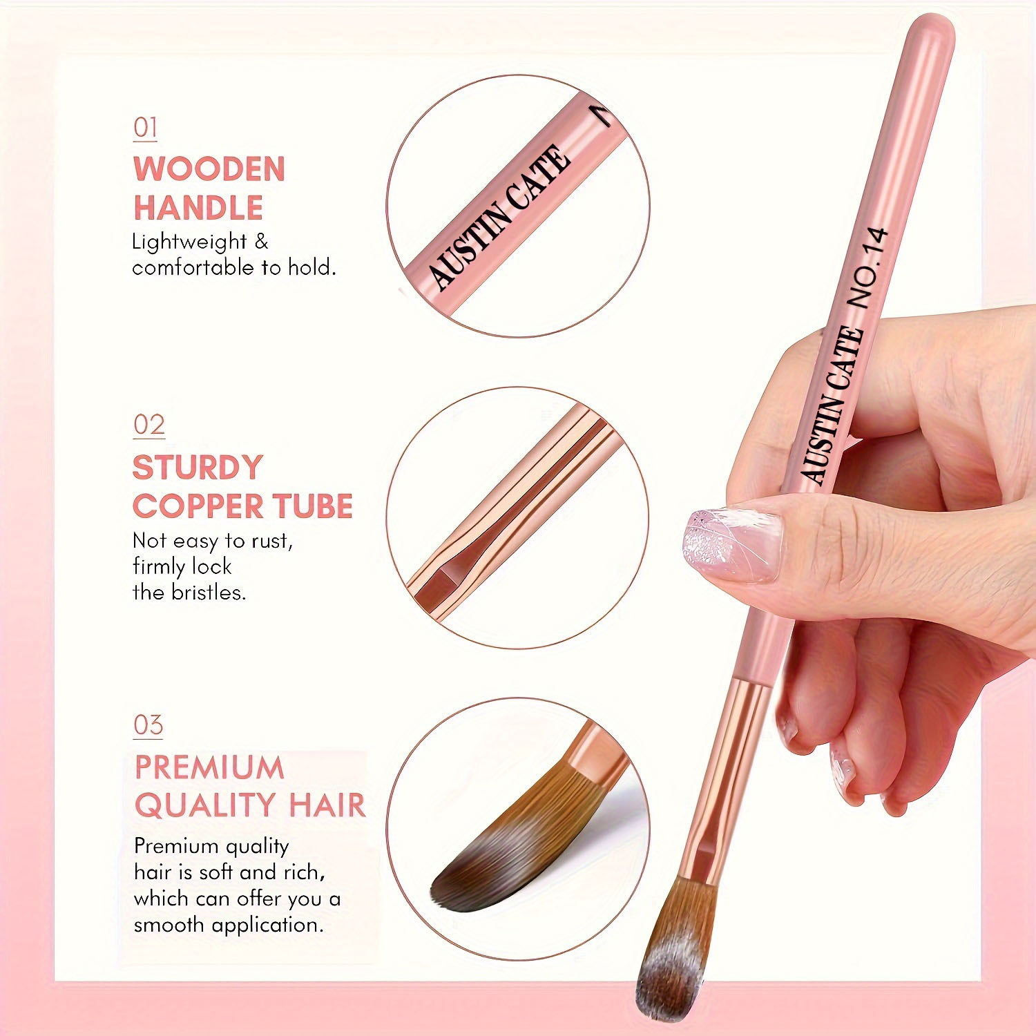 3pcs Kolinsky Acrylic Nail Bru - Wood Chisel Set recension och pris