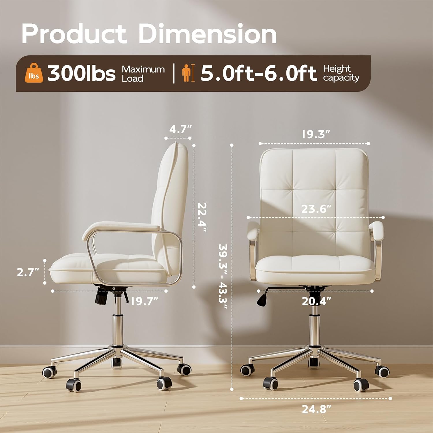 Mid Back Leather Office Desk C - Woodworking Desk Chair recension och pris