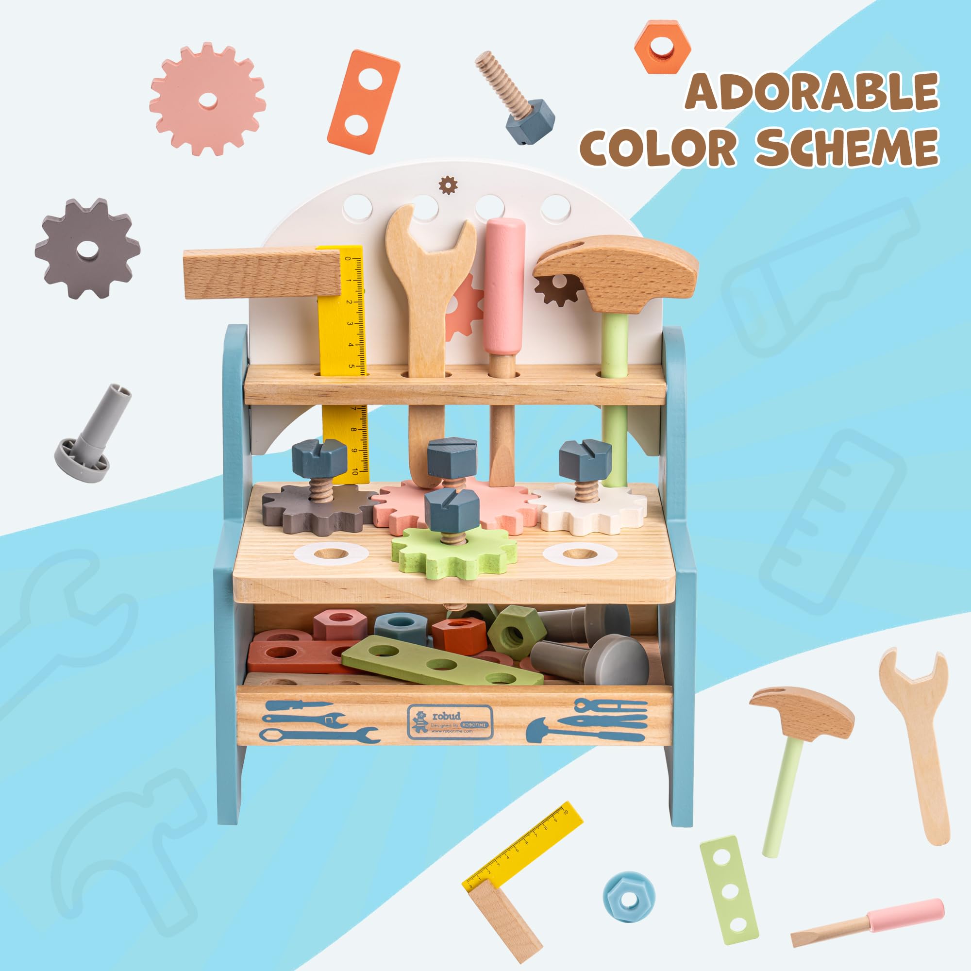 ROBUD Mini Wooden Play Tool Wo - Woodworking Shop recension och pris