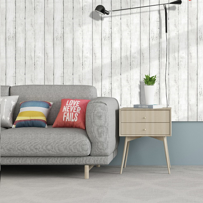 Ivory white retro imitation wo - Woodworking Wallpaper recension och pris